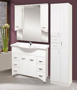 Напольная тумба под раковину Misty Дрея 105см белый